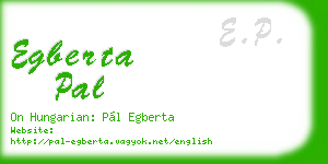 egberta pal business card